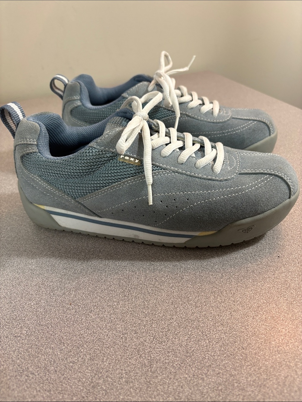 Roxy Light Blue Suede & Mesh Women's Sneakers